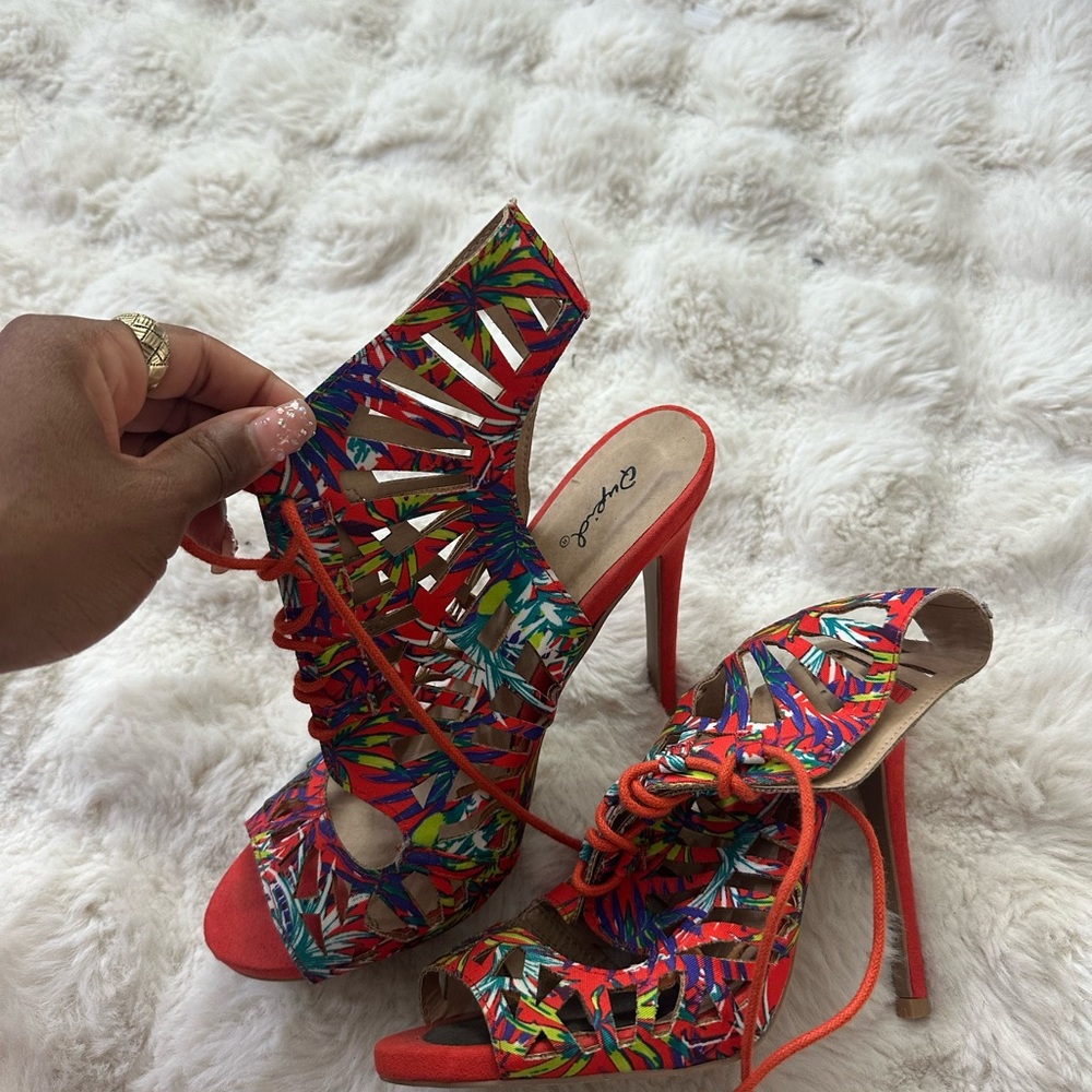 Colorful Patterned Women's Heels